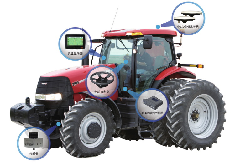 Automatic steering wheel motor for driverless tractor